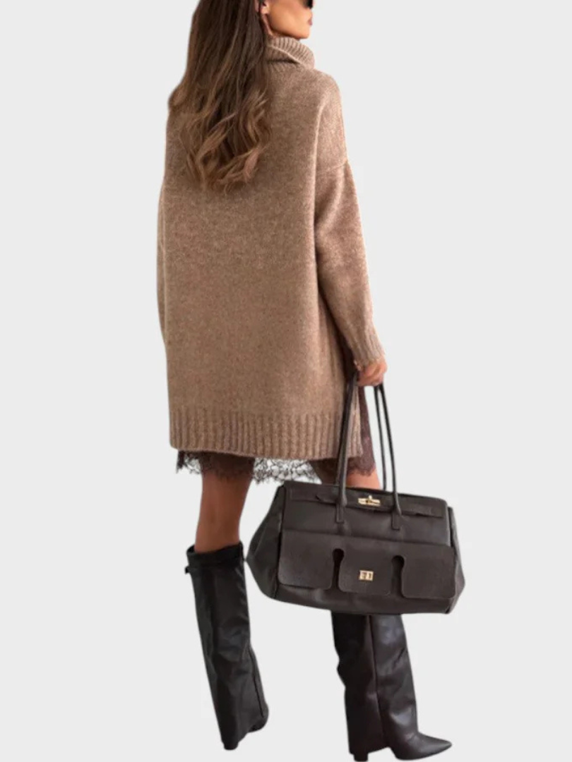 Emilia™ | Strickkleid mit gerüschtem Saum