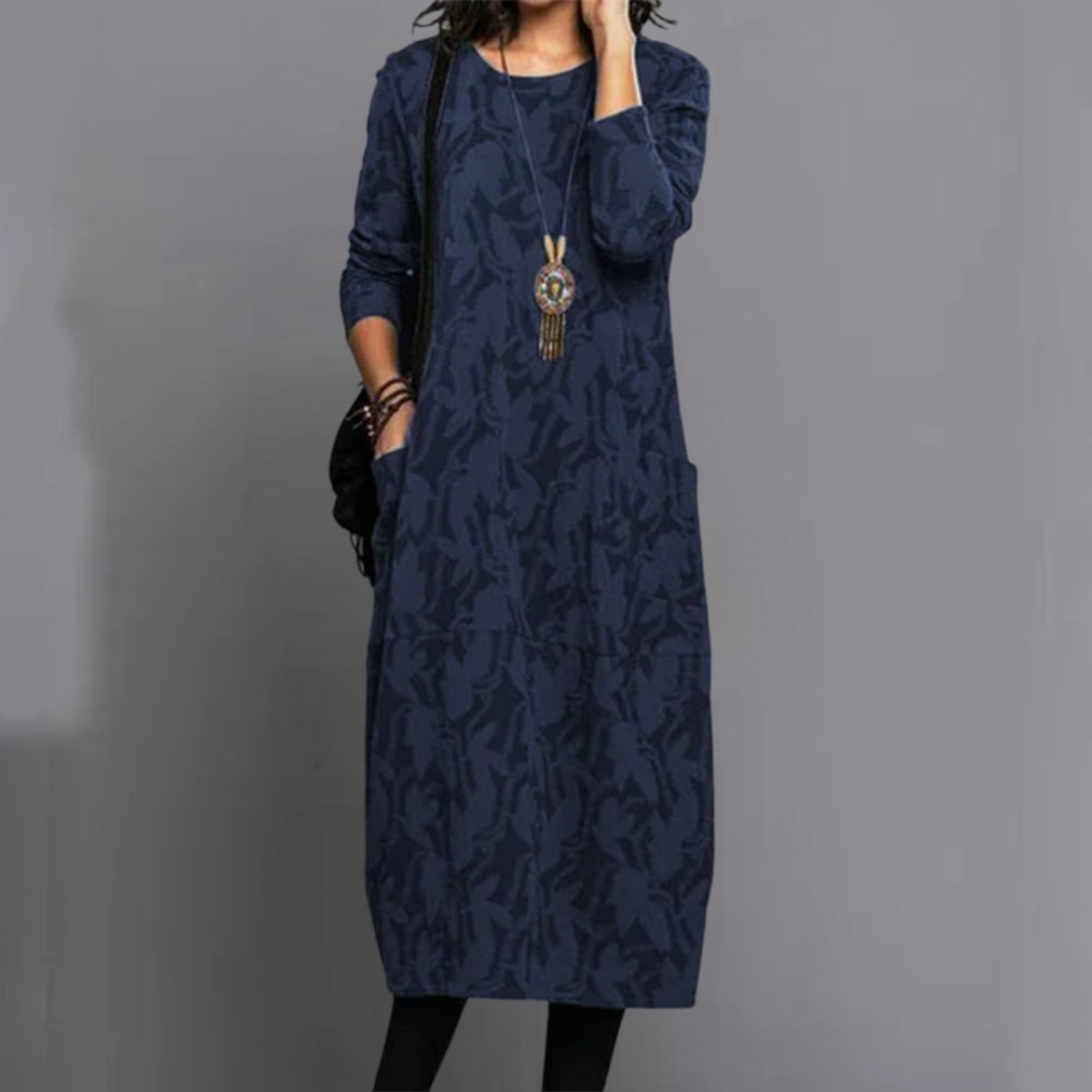 Anselma™ | Strukturierte Gemustertes Midikleid