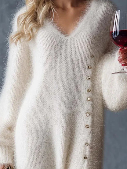 Hermine™ | Weicher Longline-Cardigan mit V-Ausschnitt