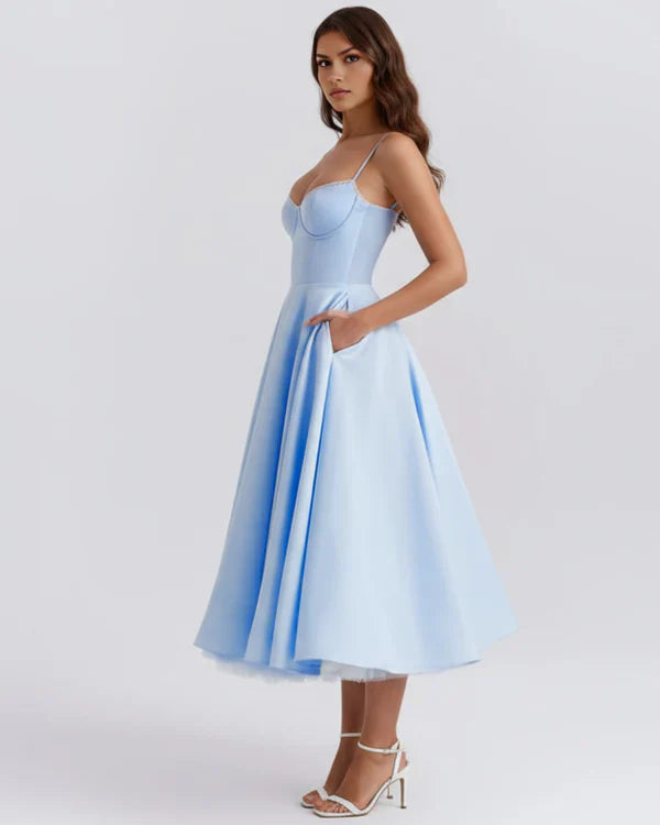 Brigitte™ | Midikleid mit strukturiertem Oberteil