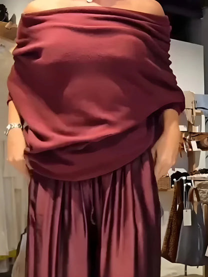 Ziska™ | Lässiges Set aus drapiertem Top und Hose