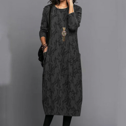 Anselma™ | Strukturierte Gemustertes Midikleid