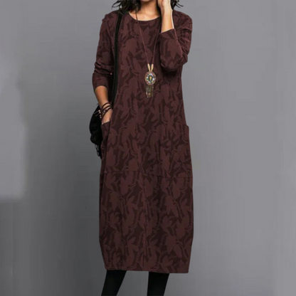 Anselma™ | Strukturierte Gemustertes Midikleid