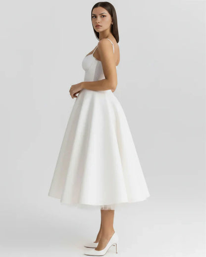 Brigitte™ | Midikleid mit strukturiertem Oberteil