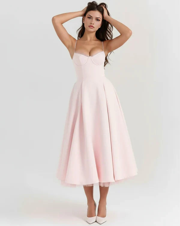 Brigitte™ | Midikleid mit strukturiertem Oberteil