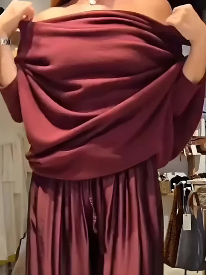 Ziska™ | Lässiges Set aus drapiertem Top und Hose