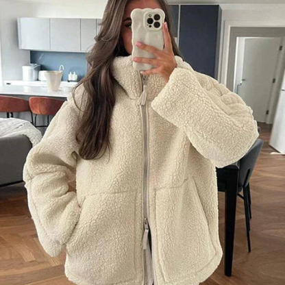 Delina™ | Teddy-Fleece-Jacke mit Reißverschluss