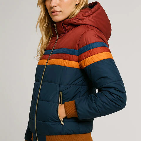 Glynis™ | Gesteppte Jacke mit Retro-Streifen