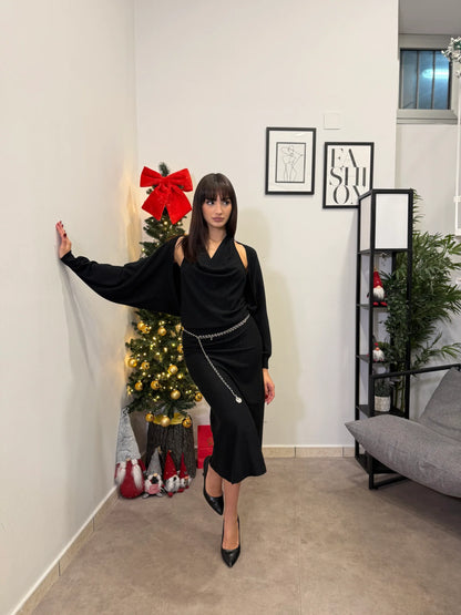 Anna™ | Midikleid mit asymmetrischen Ärmeln