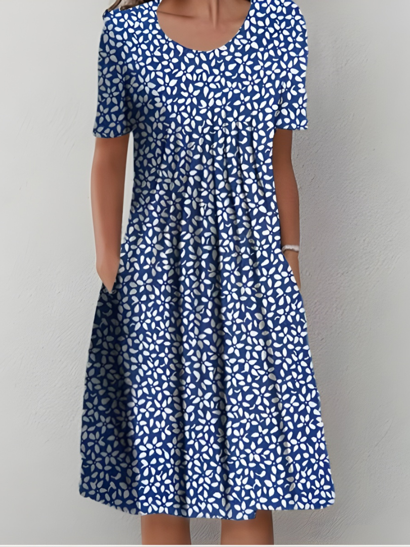 Cäcilia™ | Plissiertes Kleid mit Blumenmuster