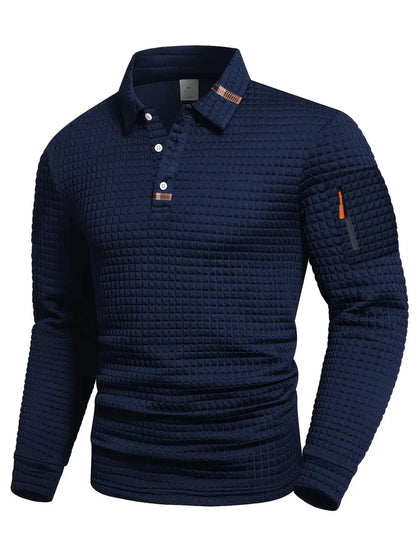 Frank™ | Strukturiertes Langarm-Poloshirt