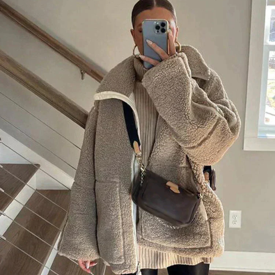 Delina™ | Teddy-Fleece-Jacke mit Reißverschluss