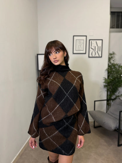 Ravlina™ | Oversize-Rollkragen-Strickkleid