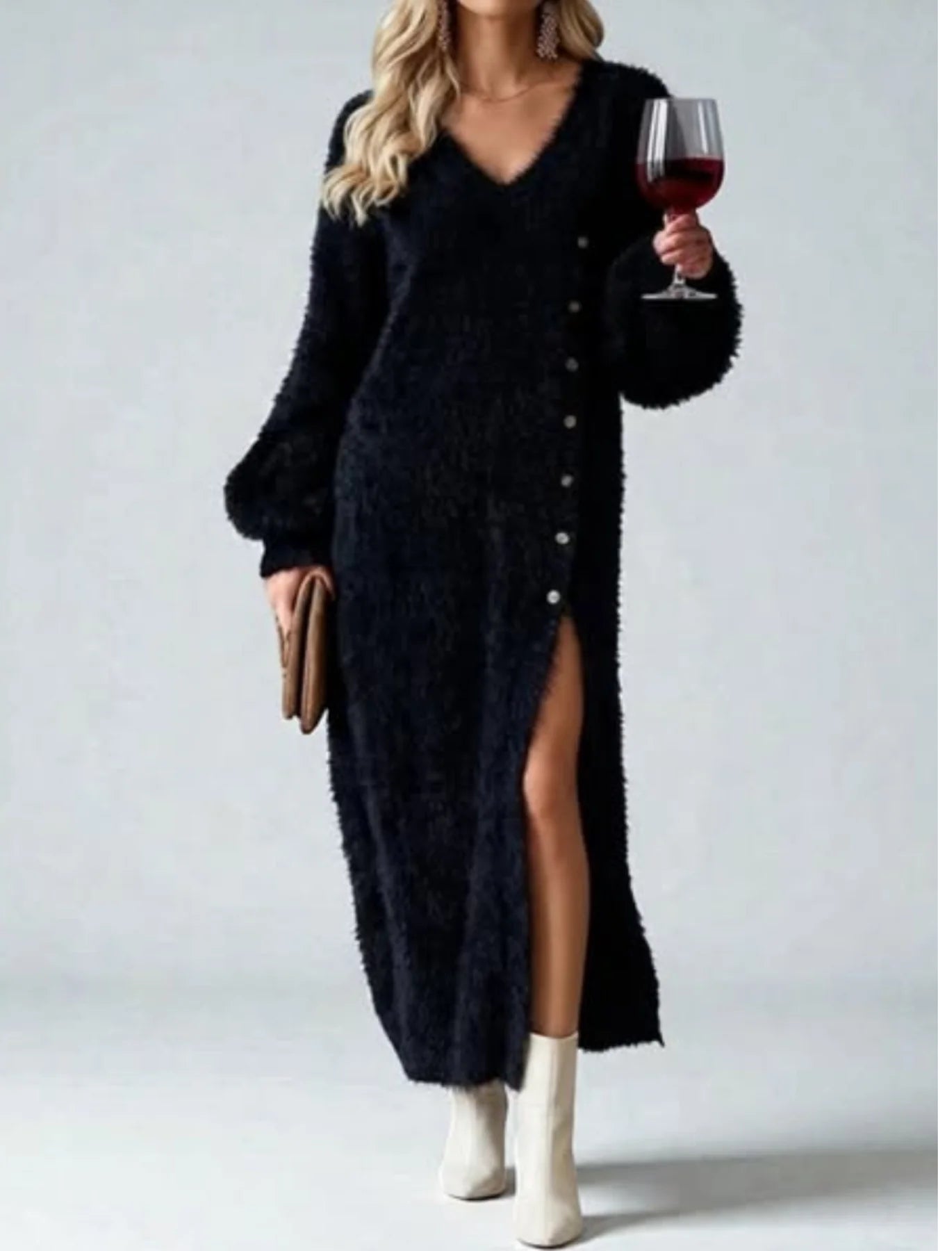 Hermine™ | Weicher Longline-Cardigan mit V-Ausschnitt