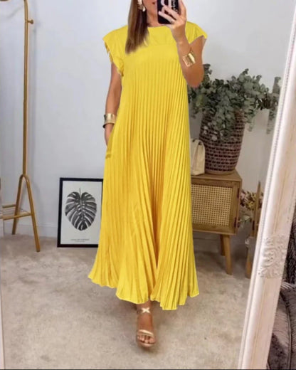 Dorielle™ | Lässiges plissiertes Maxikleid