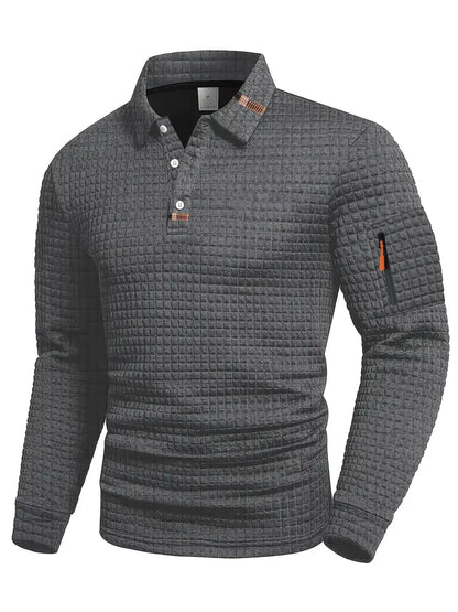 Frank™ | Strukturiertes Langarm-Poloshirt