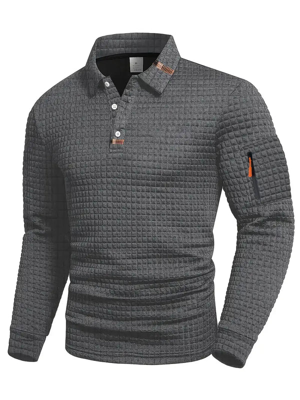 Samuel™ | Strukturiertes Langarm-Poloshirt