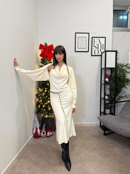 Anna™ | Midikleid mit asymmetrischen Ärmeln