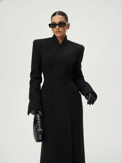 Britta™ | Wollkleid mit Samtdesign