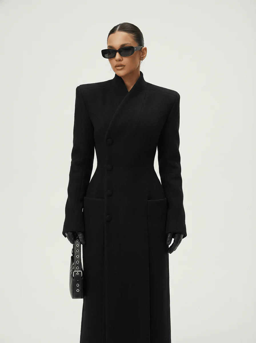 Britta™ | Wollkleid mit Samtdesign