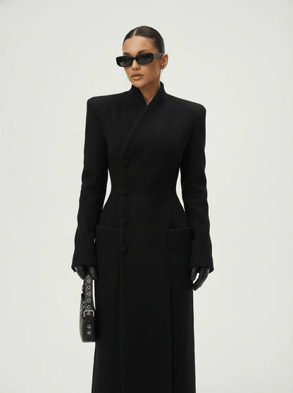 Britta™ | Wollkleid mit Samtdesign