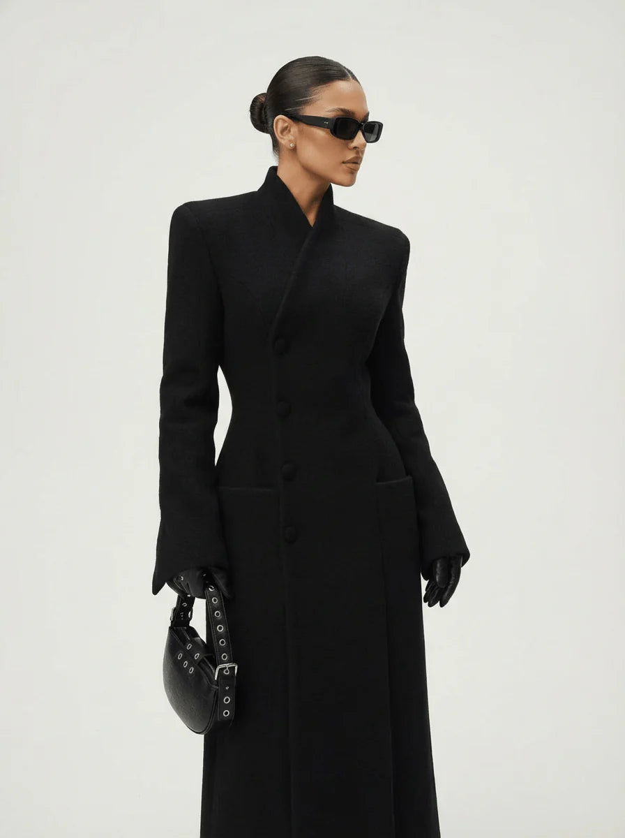 Britta™ | Wollkleid mit Samtdesign