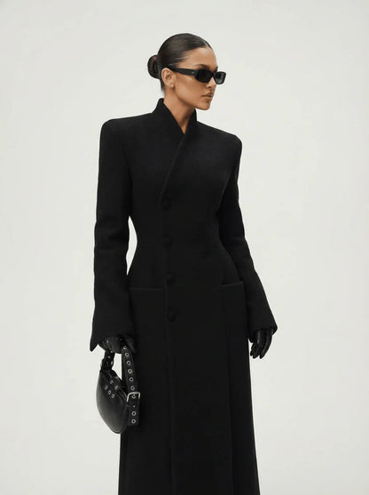 Britta™ | Wollkleid mit Samtdesign