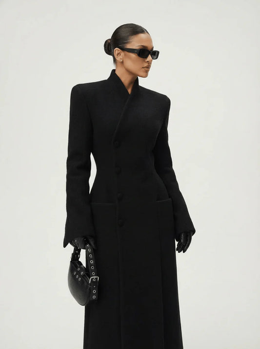 Britta™ | Wollkleid mit Samtdesign