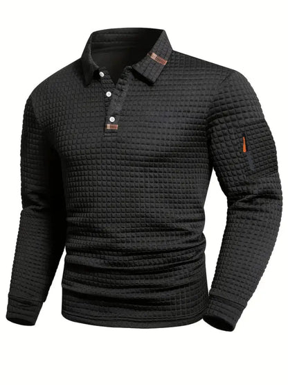 Frank™ | Strukturiertes Langarm-Poloshirt