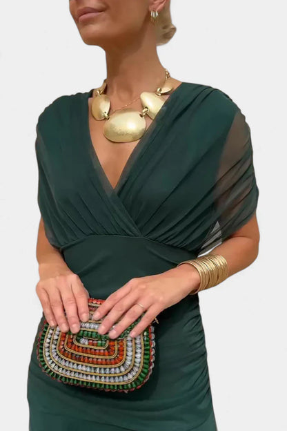 Hannelise™ | Langes Kleid mit Blumenmuster und V-Ausschnitt