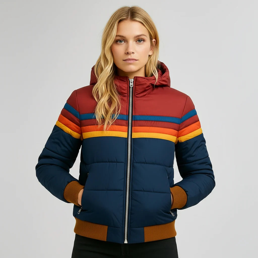 Glynis™ | Gesteppte Jacke mit Retro-Streifen